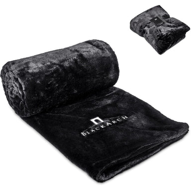 Palazzo Faux Fur Fleece Blanket BLACK - Blankets,Blankets