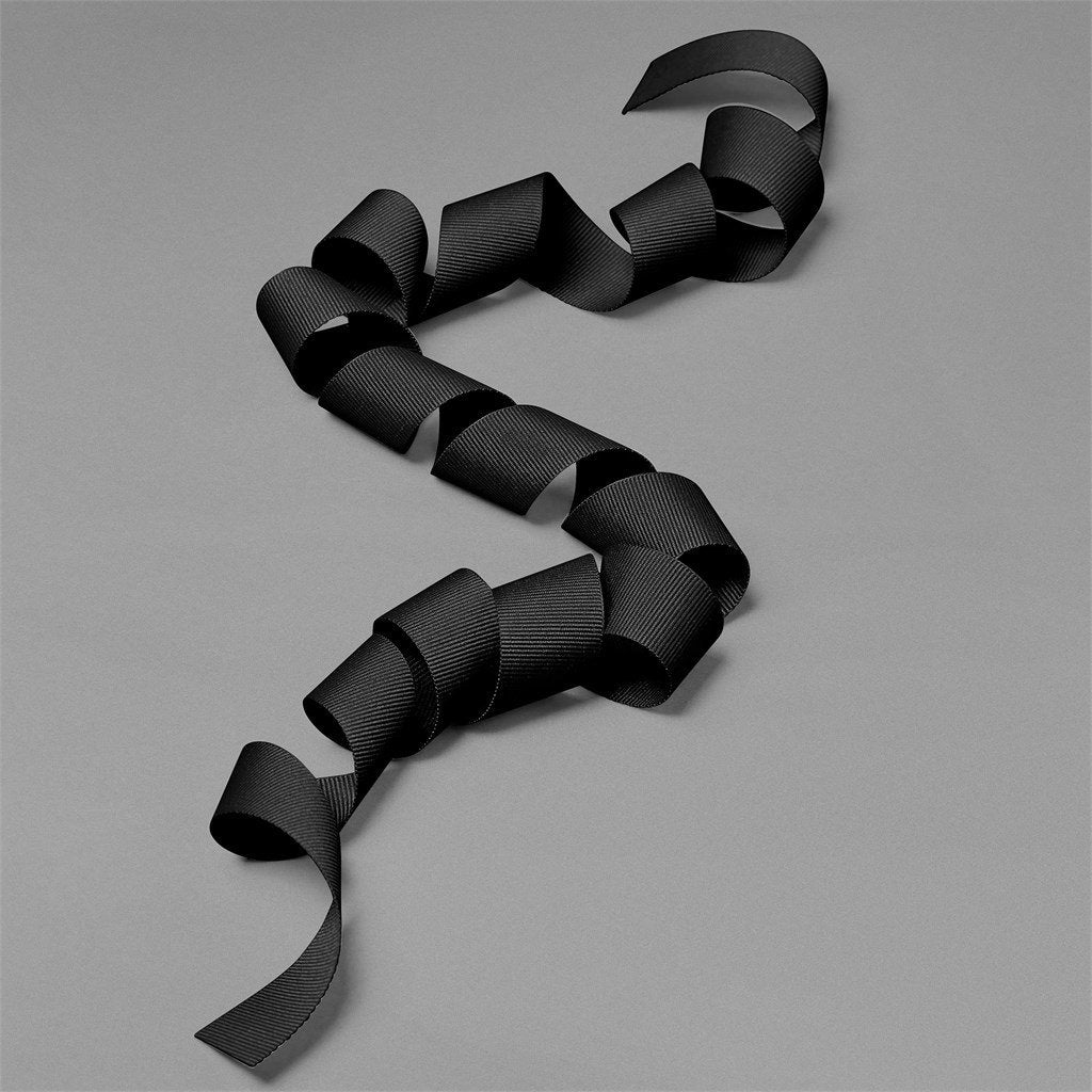 Petersham Ribbon (Unbranded) - 1.3m BLACK - Fillers And Tissue Paper
