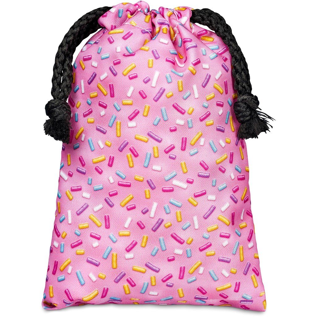 Pre-Printed Sample Custom Atlantic Mini Polyester Drawstring Pouch BLACK - Bags and Backpacks