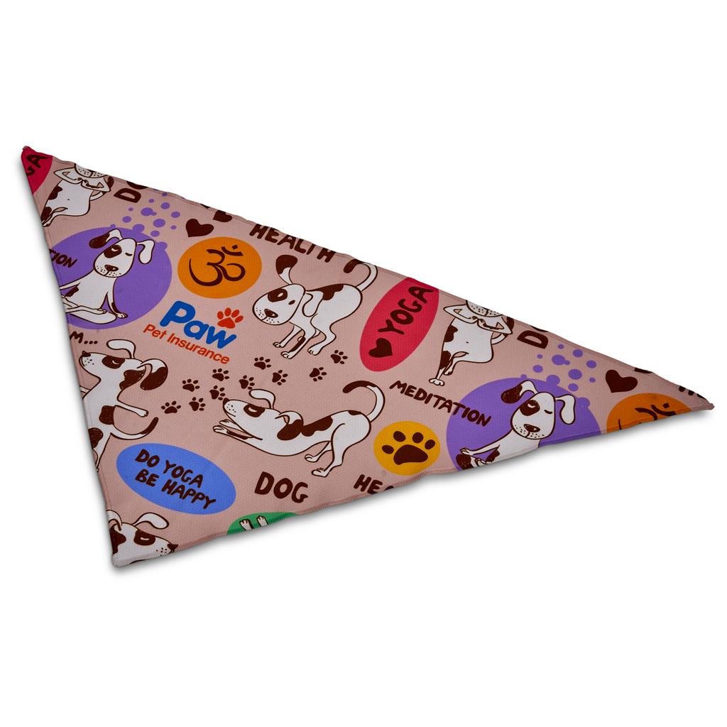 Pre-Printed Sample Custom Bosco Large Polyester Dog Bandana L / SOLID WHITE - Pet Accessories
