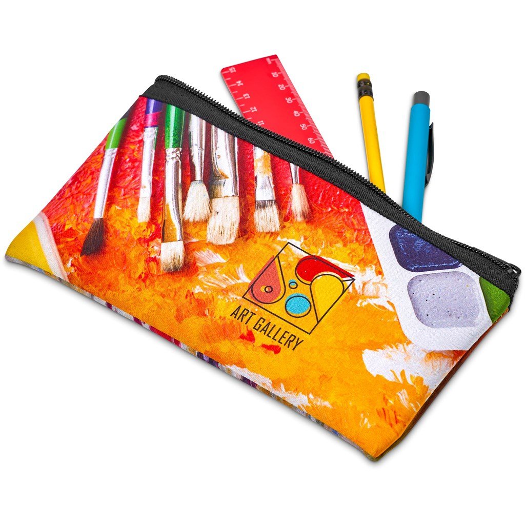 Pre-Printed Sample Custom Creative Neoprene Pencil Case BLACK - Stationery