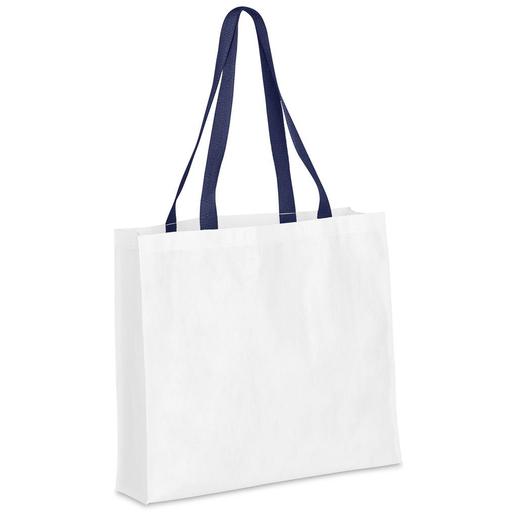 Pre-Printed Sample Custom Footloose RPET Stitch-Bond Shopper BLACK - and Tote Bags