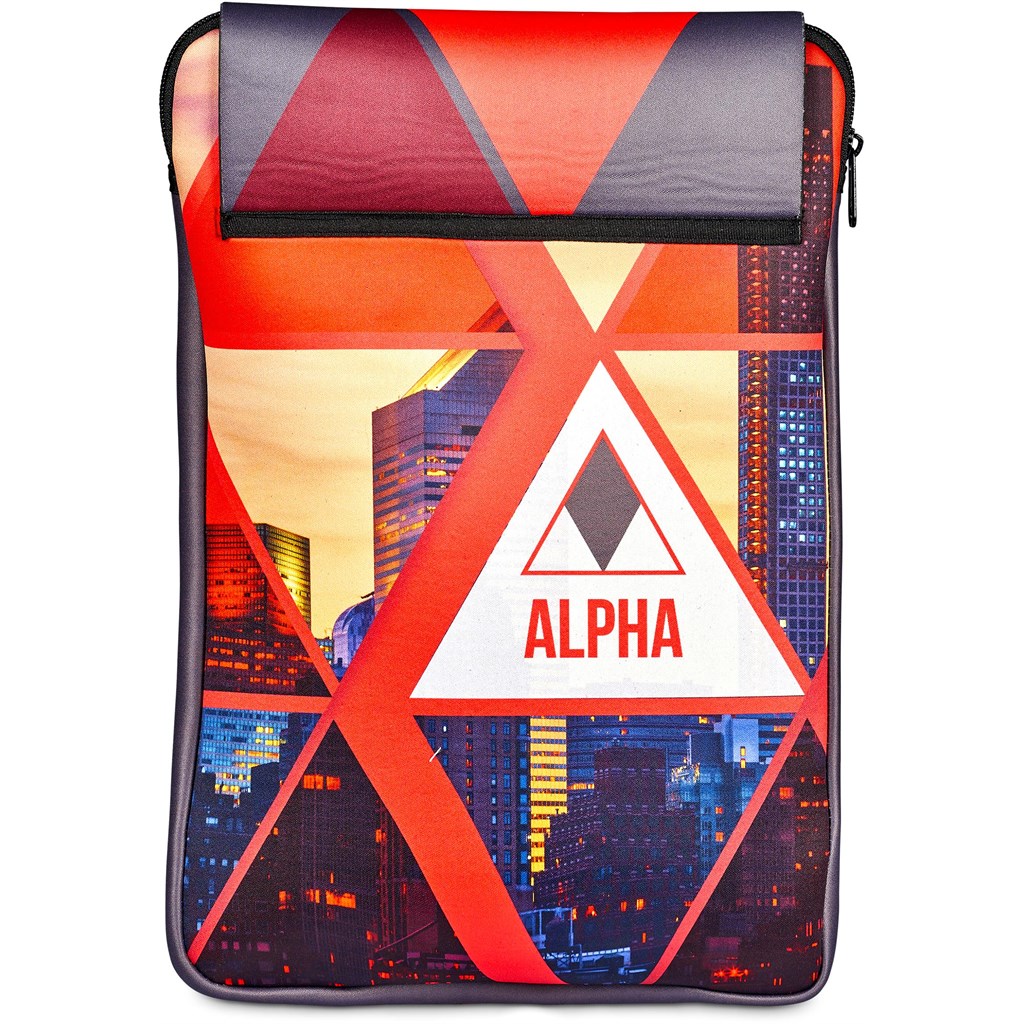 Pre-Printed Sample Custom Grotto Neoprene 13-inch Laptop Sleeve With Build-In Mouse Pad BLACK - Tech Sleeves