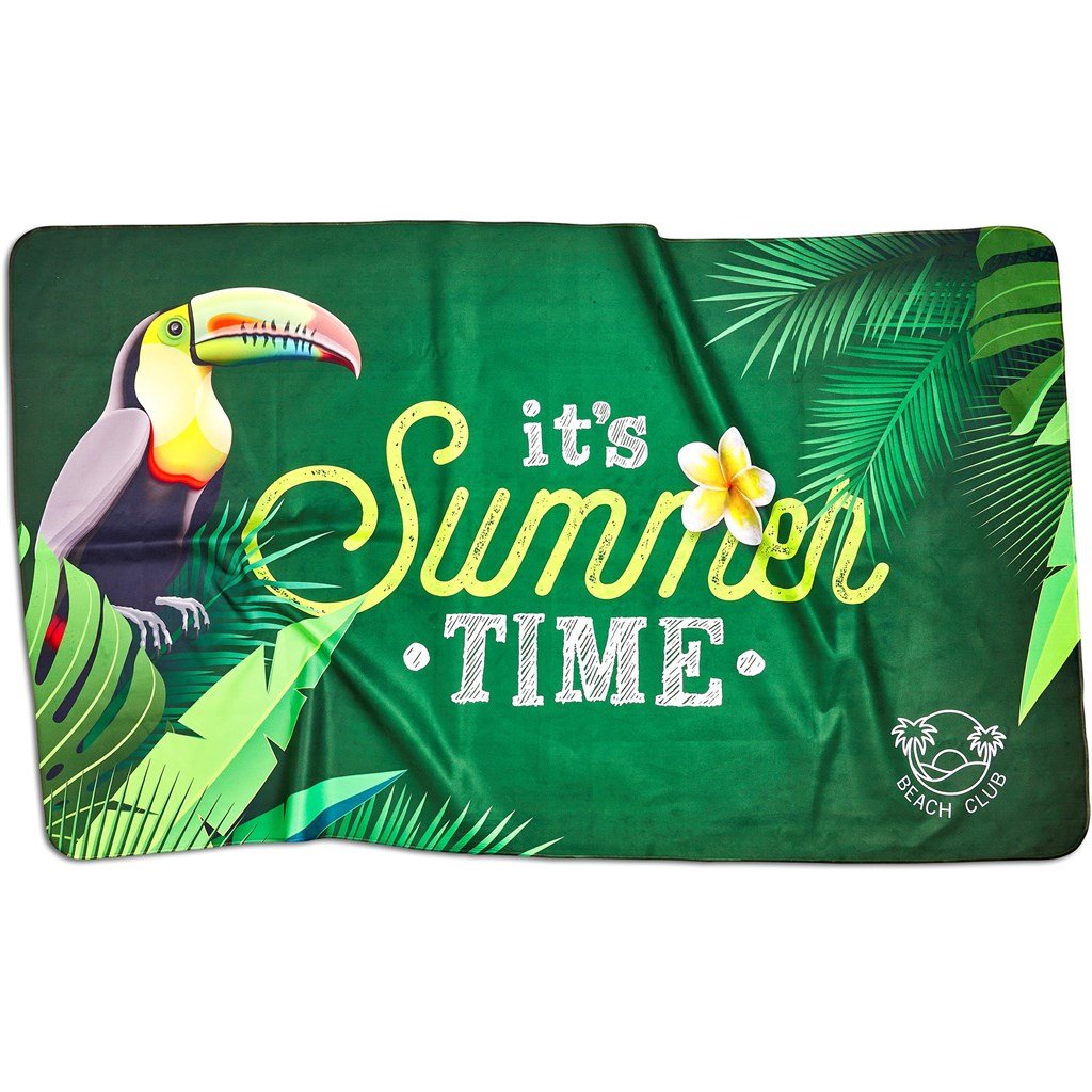 Pre-Printed Sample Custom Hula Beach Towel - Single Sided SOLID WHITE - and Outdoor
