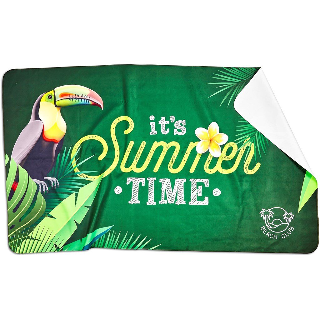 Pre-Printed Sample Custom Hula Beach Towel - Single Sided SOLID WHITE - and Outdoor