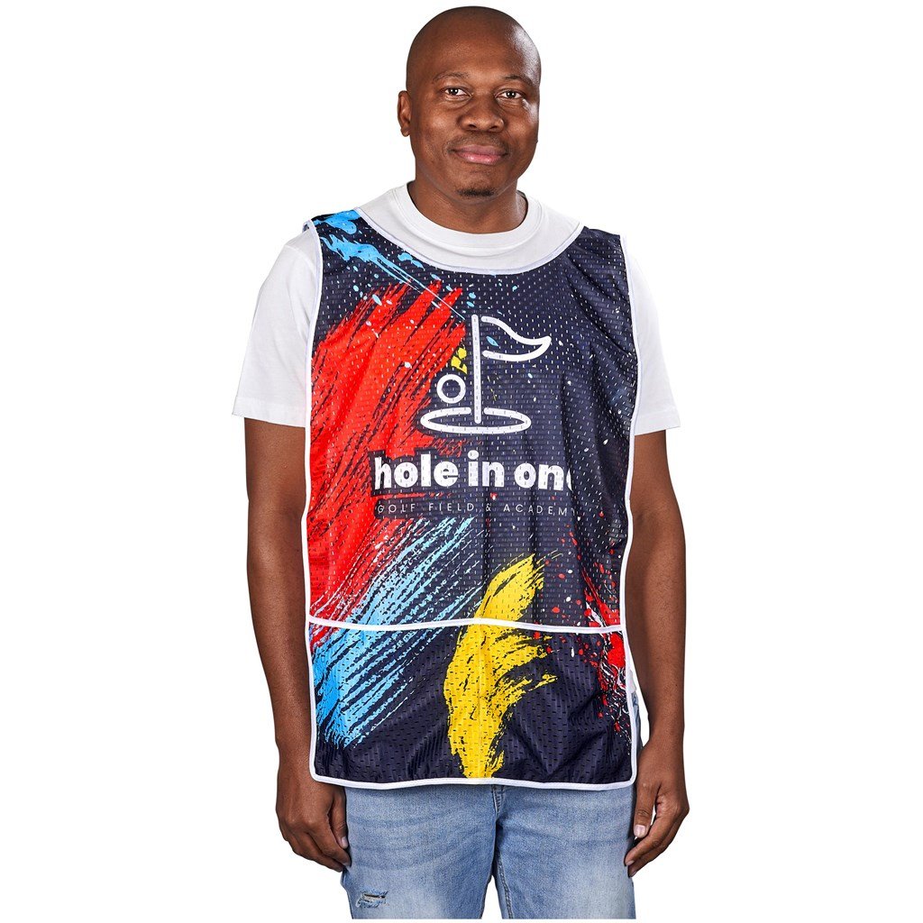 Pre-Printed Sample Custom League Caddy Bib SOLID WHITE - Sports and Fitness