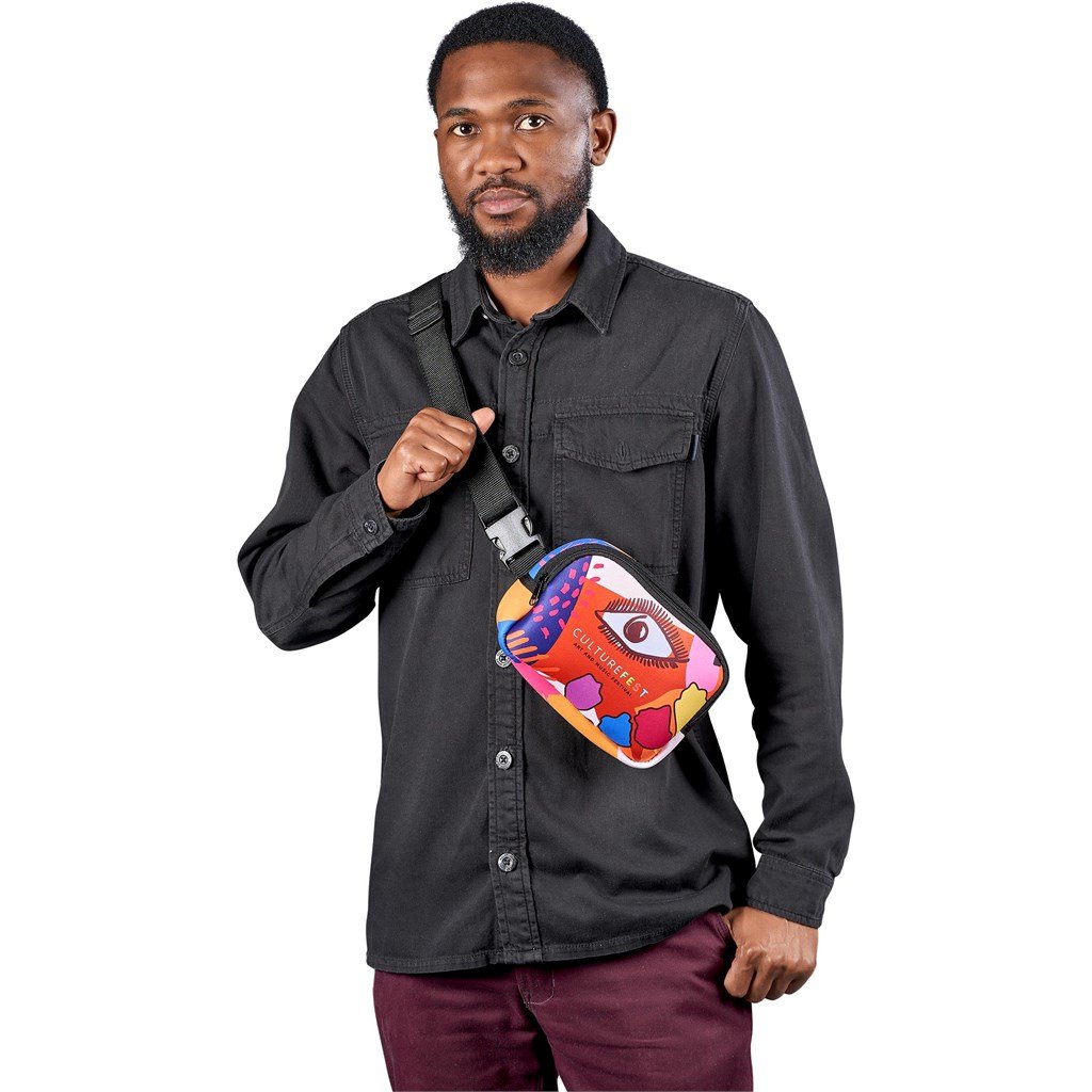 Pre-Printed Sample Custom Lula Neoprene Waist Bag BLACK - Crossbody and Bags