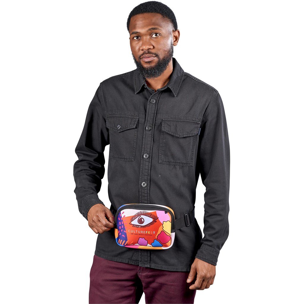 Pre-Printed Sample Custom Lula Neoprene Waist Bag BLACK - Crossbody and Bags