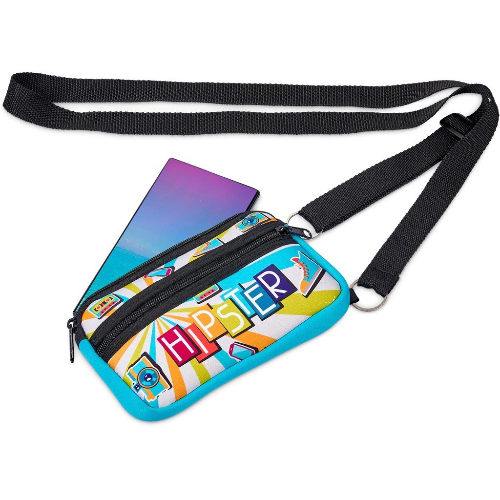 Pre-Printed Sample Custom Paarl Neoprene Cell Phone Pouch BLACK - Purses and Wallets