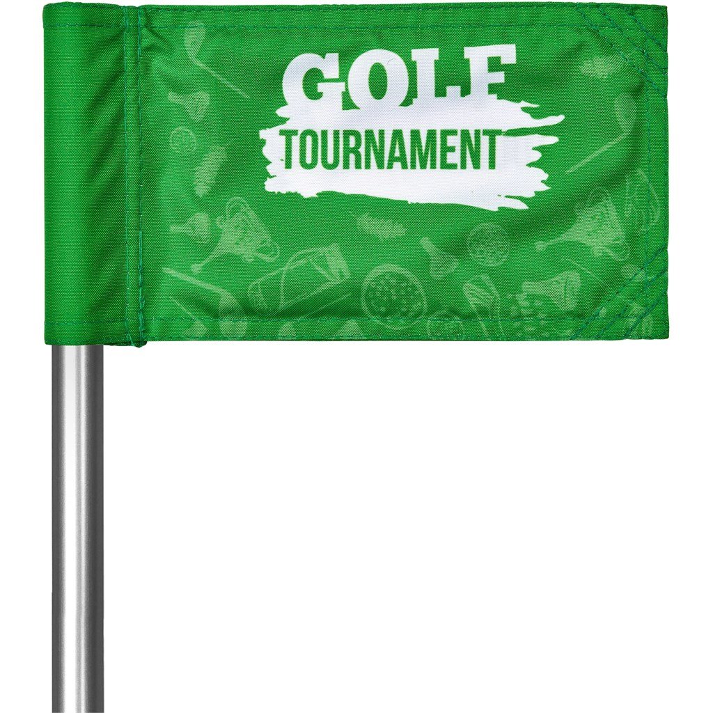 Pre-Printed Sample Custom Putting Green Flag SOLID WHITE - Sports and Fitness