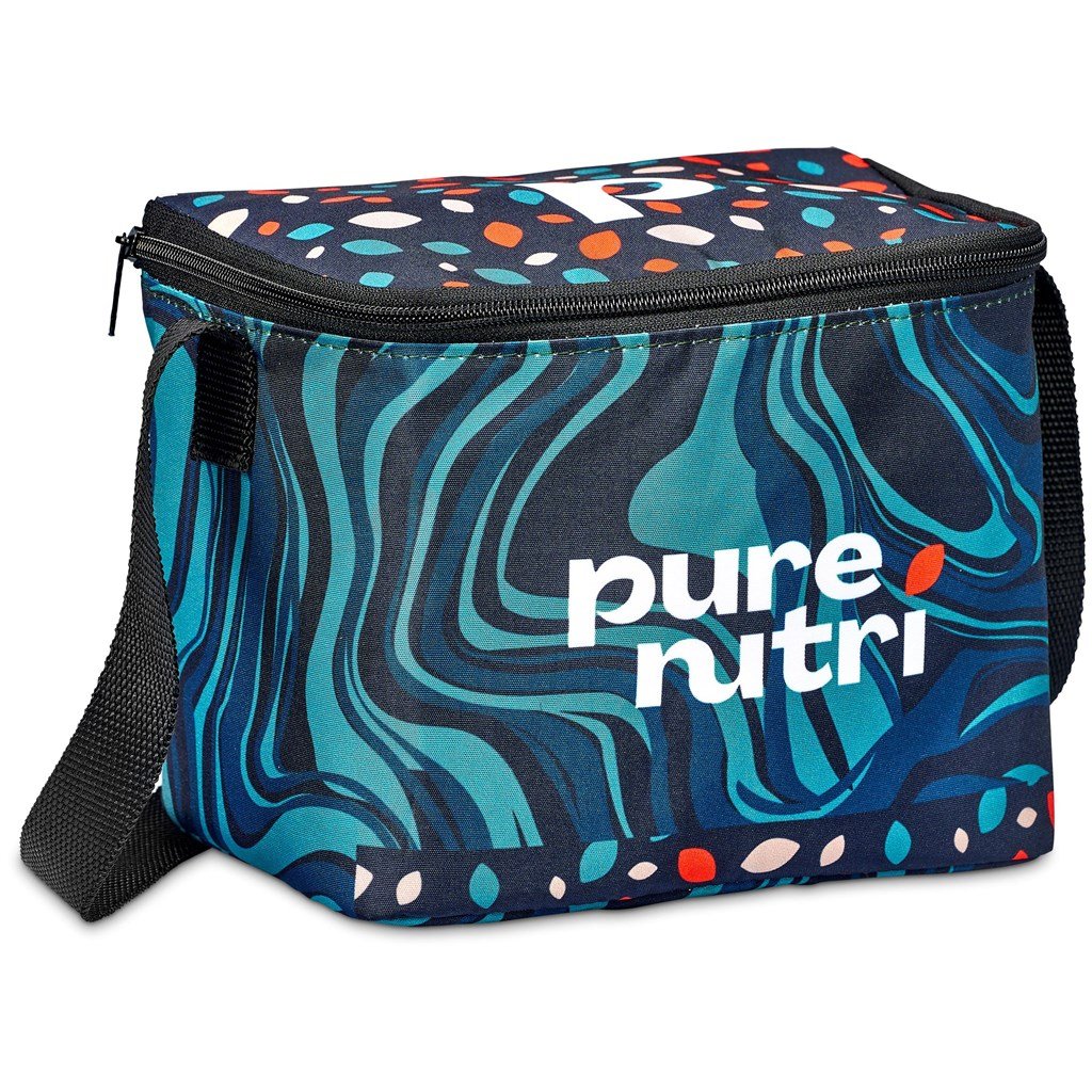 Pre-Printed Sample Custom Sea Port 6 Can Cooler BLACK - Coolers and Lunchware