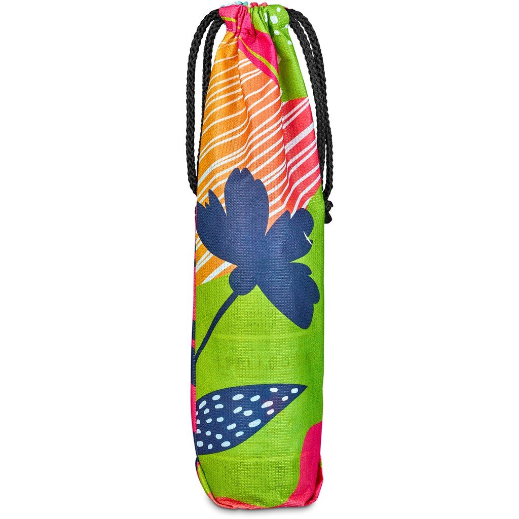 Pre-Printed Sample Custom Tipsy RPET Wine Bottle Drawcord Bag BLACK - Drawstring Bags and Backpacks