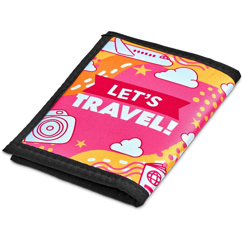 Pre-Printed Sample Custom Zambezi Neoprene Passport Cover BLACK - Travel Accessories