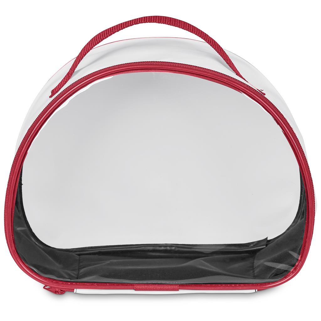 Pre-Production Sample Custom Aloe Toiletry Bag With PVC Front Window RED - and Cosmetic Bags
