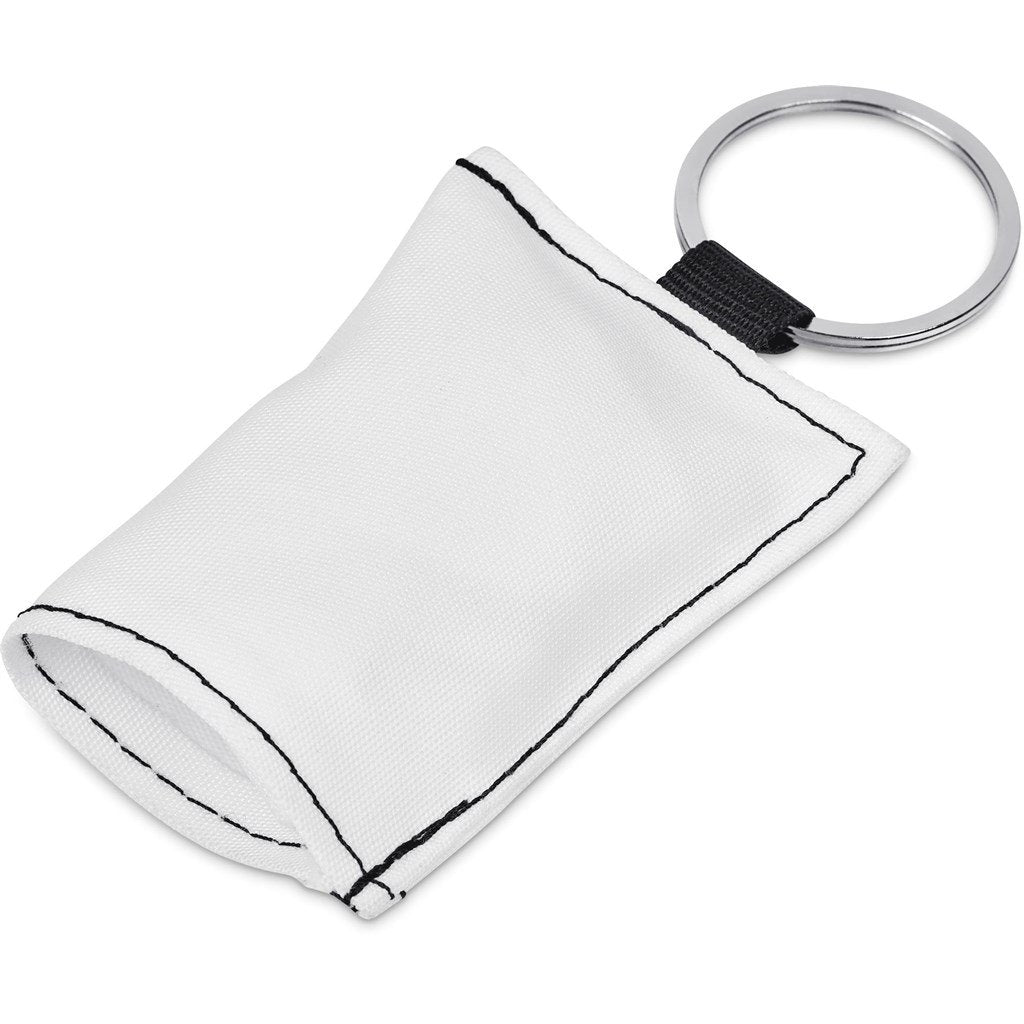 Pre-Production Sample Custom Aquila Polyester Keyring Pouch with Cleaning Cloth BLACK - Personal Care and Pamper Gifts