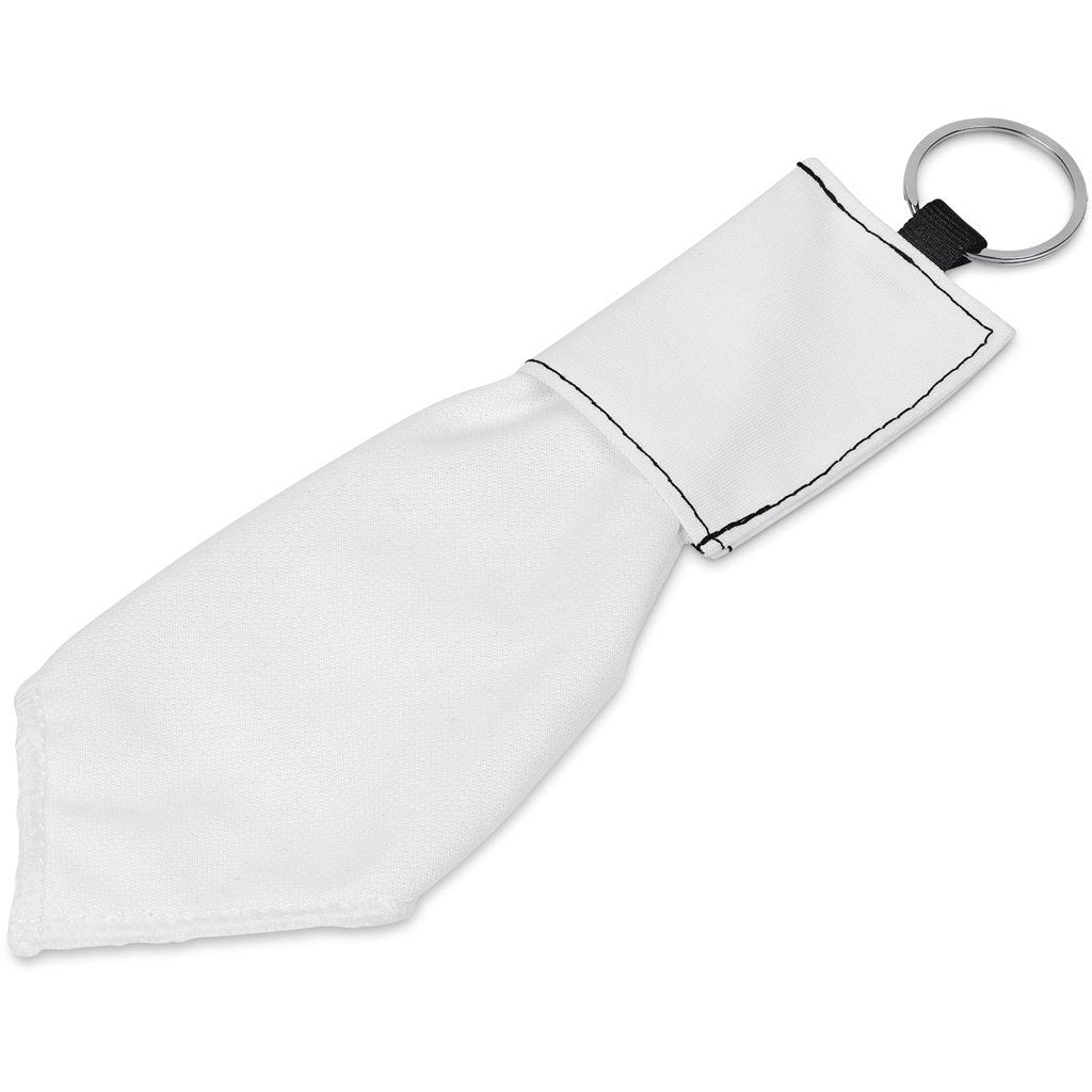 Pre-Production Sample Custom Aquila Polyester Keyring Pouch with Cleaning Cloth BLACK - Personal Care and Pamper Gifts