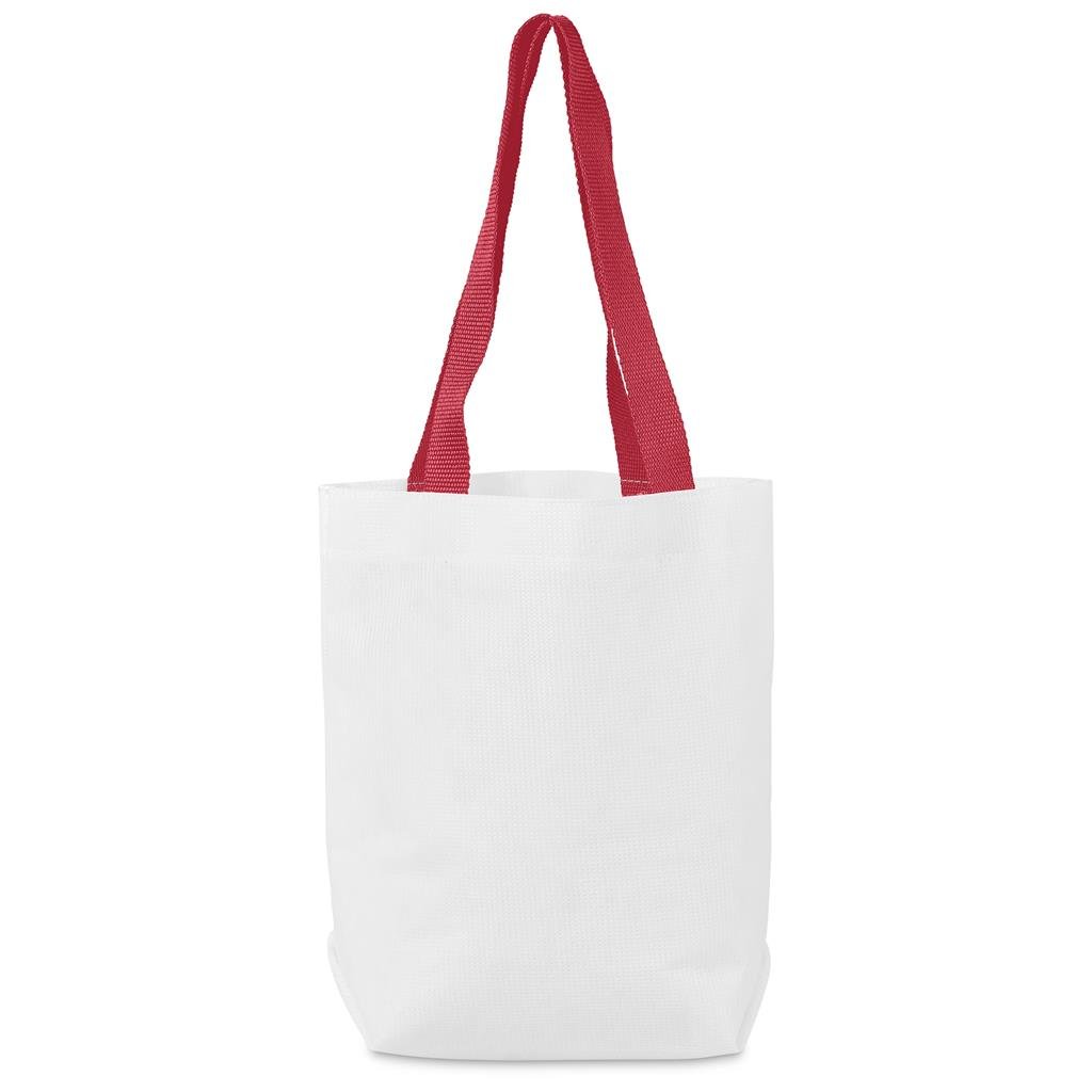 Pre-Production Sample Custom Bayside Recycled PET Stitch-Bond Shopper RED - and Tote Bags