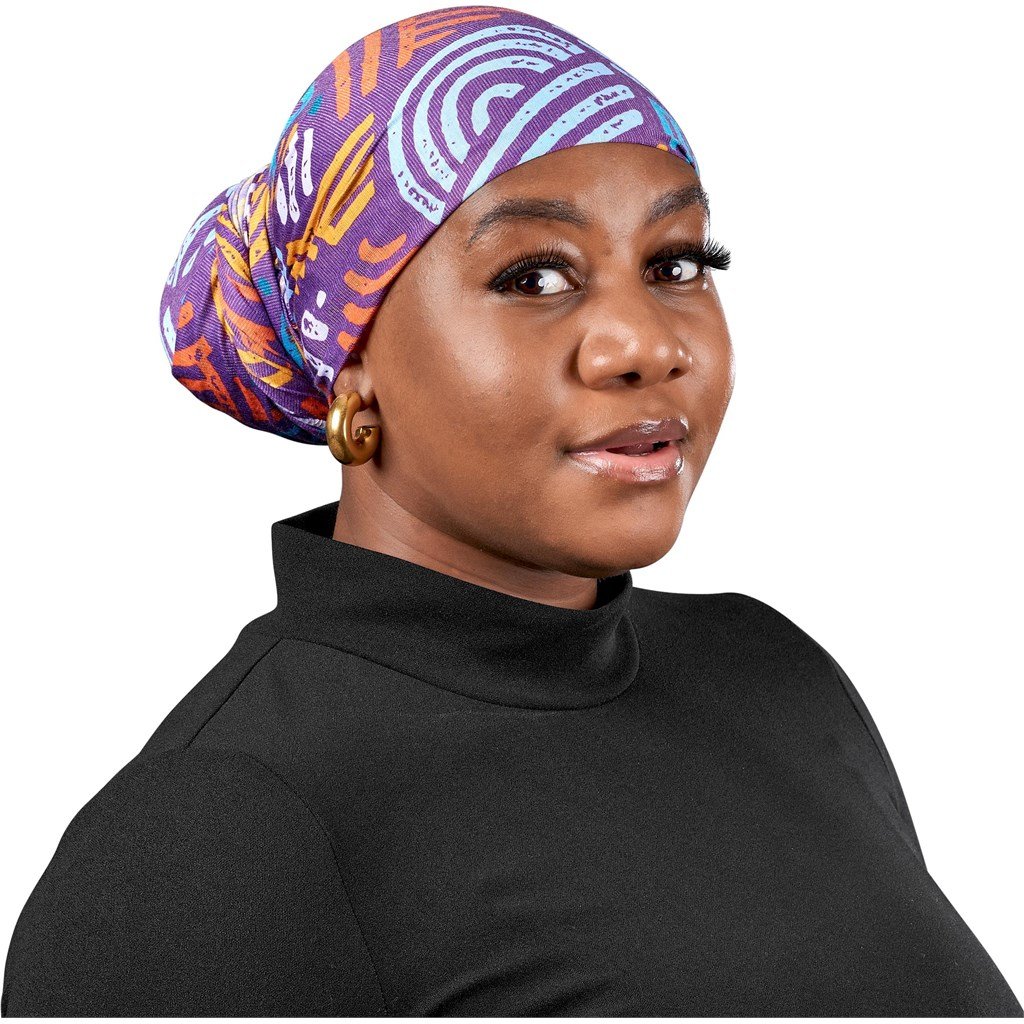 Pre-Production Sample Custom Crown Polyester Head Wrap BLACK - Personal Care and Pamper Gifts