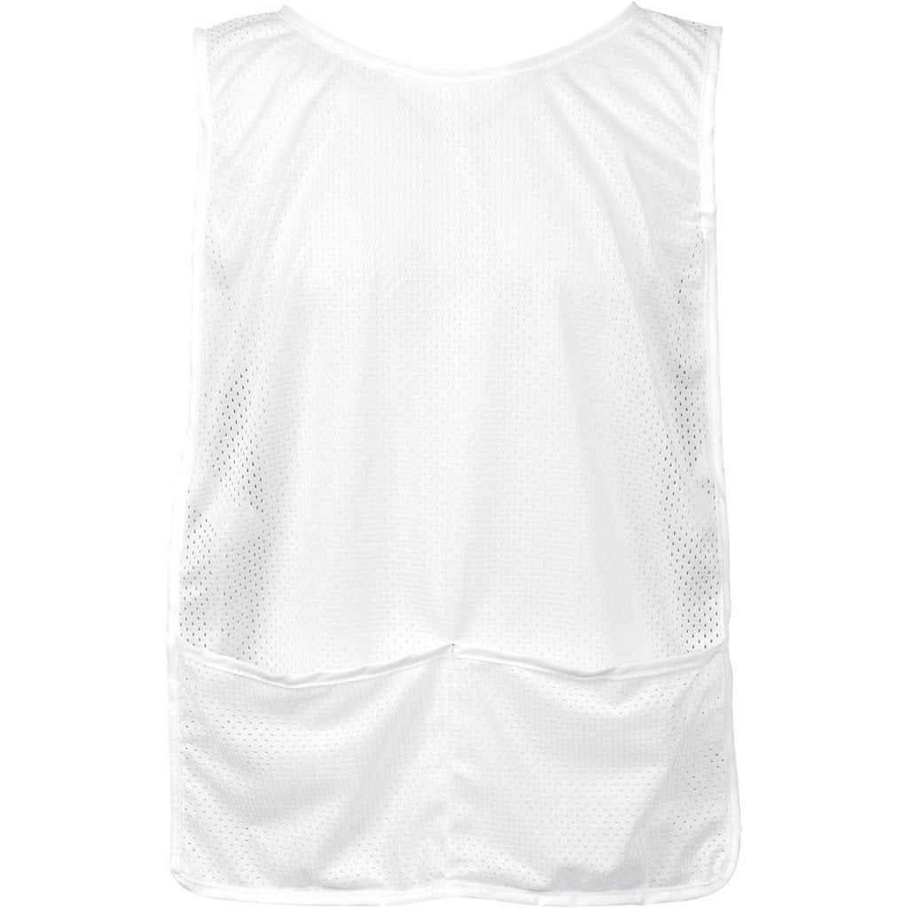 Pre-Production Sample Custom Jackal Polyester Caddy Bib with PVC Name Sleeve SOLID WHITE - Sports and Fitness