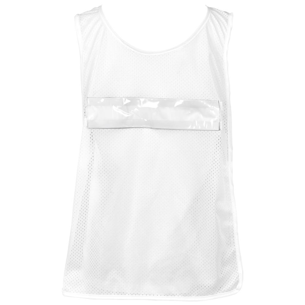 Pre-Production Sample Custom Jackal Polyester Caddy Bib with PVC Name Sleeve SOLID WHITE - Sports and Fitness