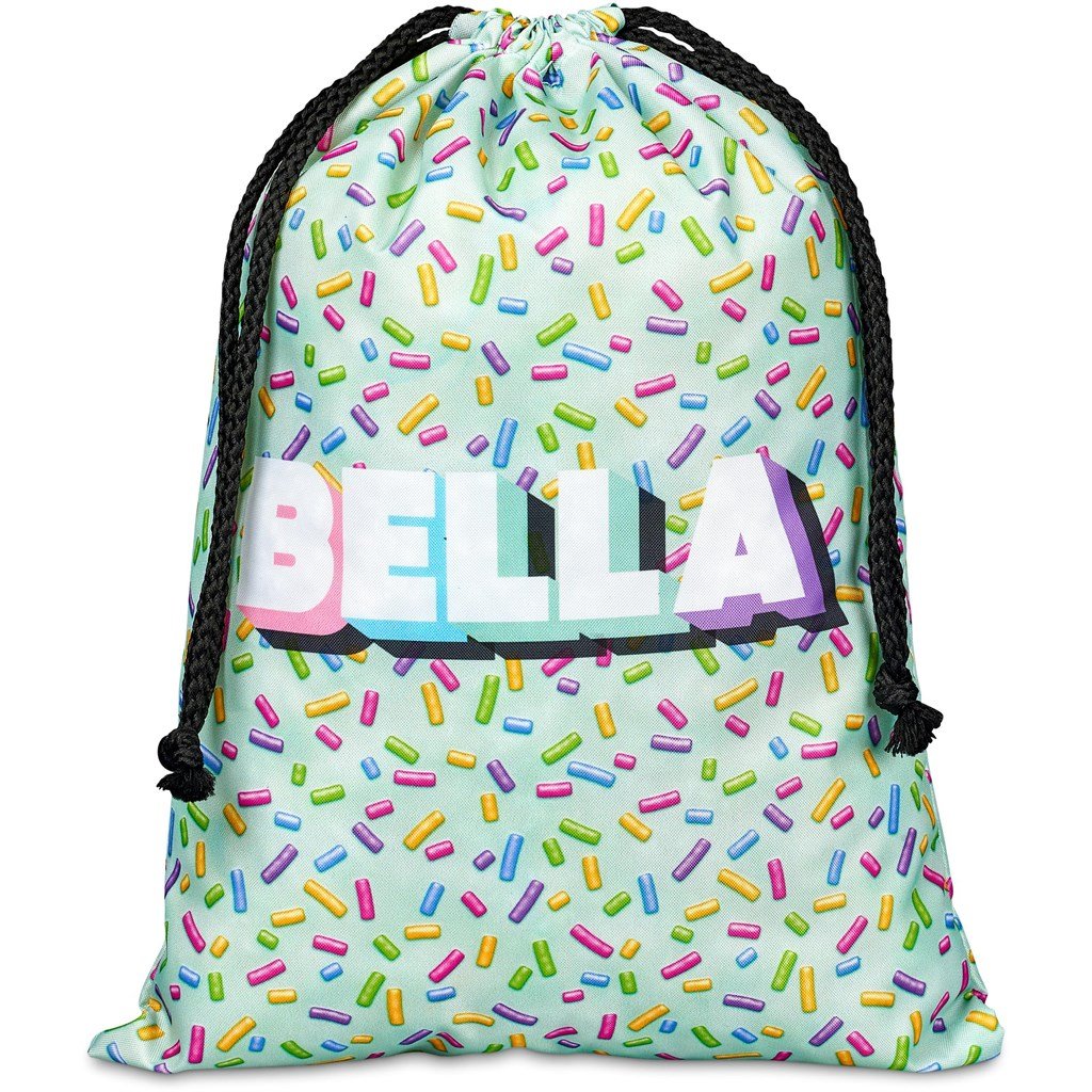 Pre-Production Sample Custom Pacific Maxi Polyester Drawstring Pouch BLACK - Bags and Backpacks