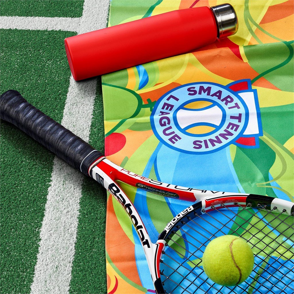 Pre-Production Sample Custom Relay Sports Towel - Double-Sided Branding SOLID WHITE - and Fitness