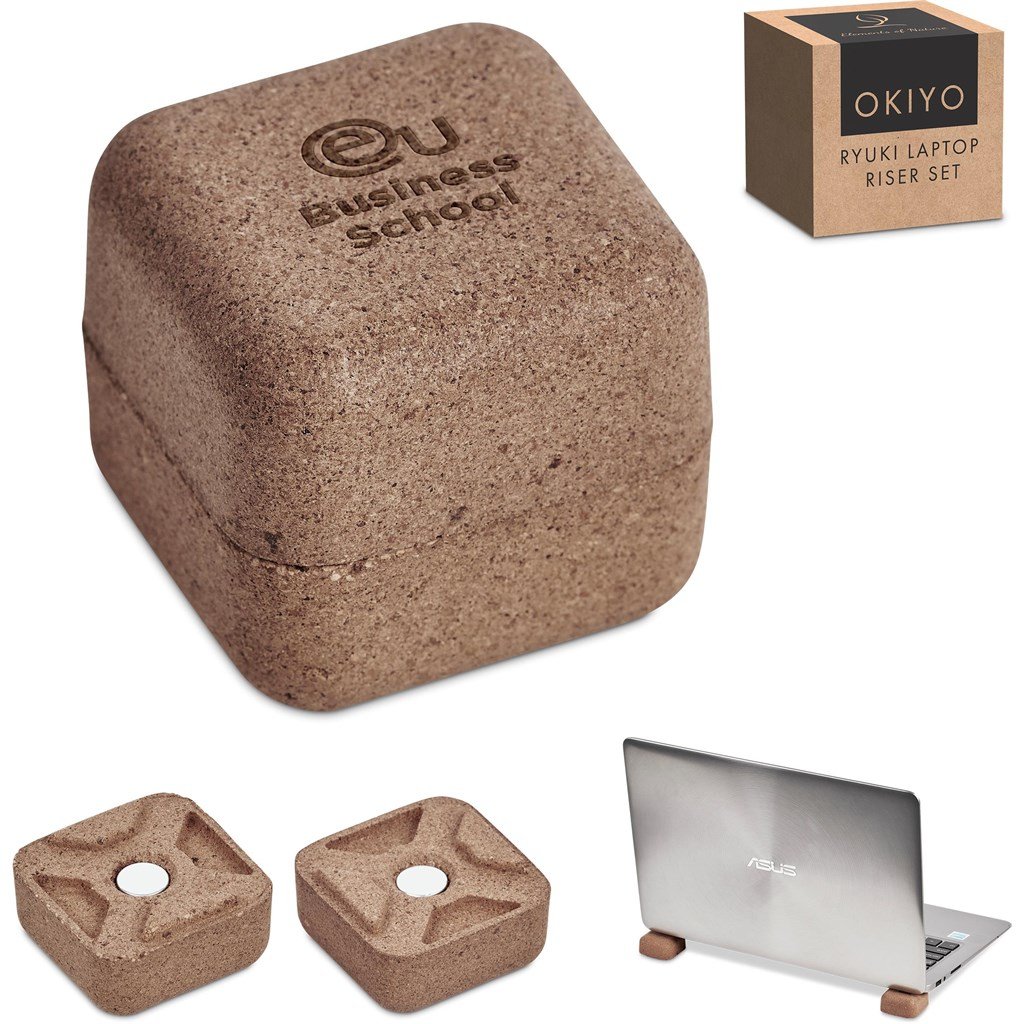 Ryuki Laptop Riser Set NATURAL - Desktop Mobile Accessories,Eco-Friendly Ideas,Cork Products,Tech Accessories