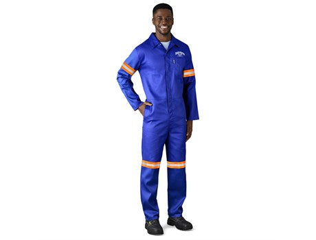 Safety Polycotton Boiler Suit - Reflective Arms & Legs - Orange Tape-