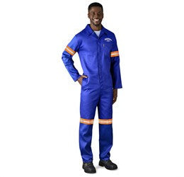 Safety Polycotton Boiler Suit - Reflective Arms & Legs - Orange Tape-