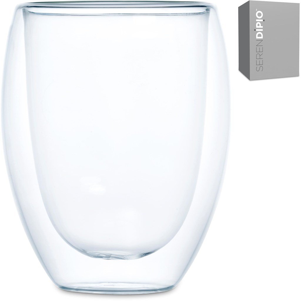 Serendipio Lorenzo Glass Double-Wall Cup - 350ml Transparent/Frosted White / T