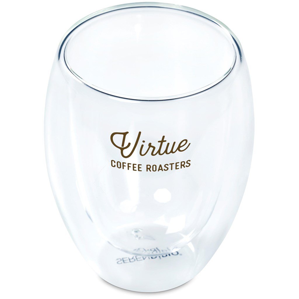 Serendipio Lorenzo Glass Double-Wall Cup - 350ml Transparent/Frosted White / T