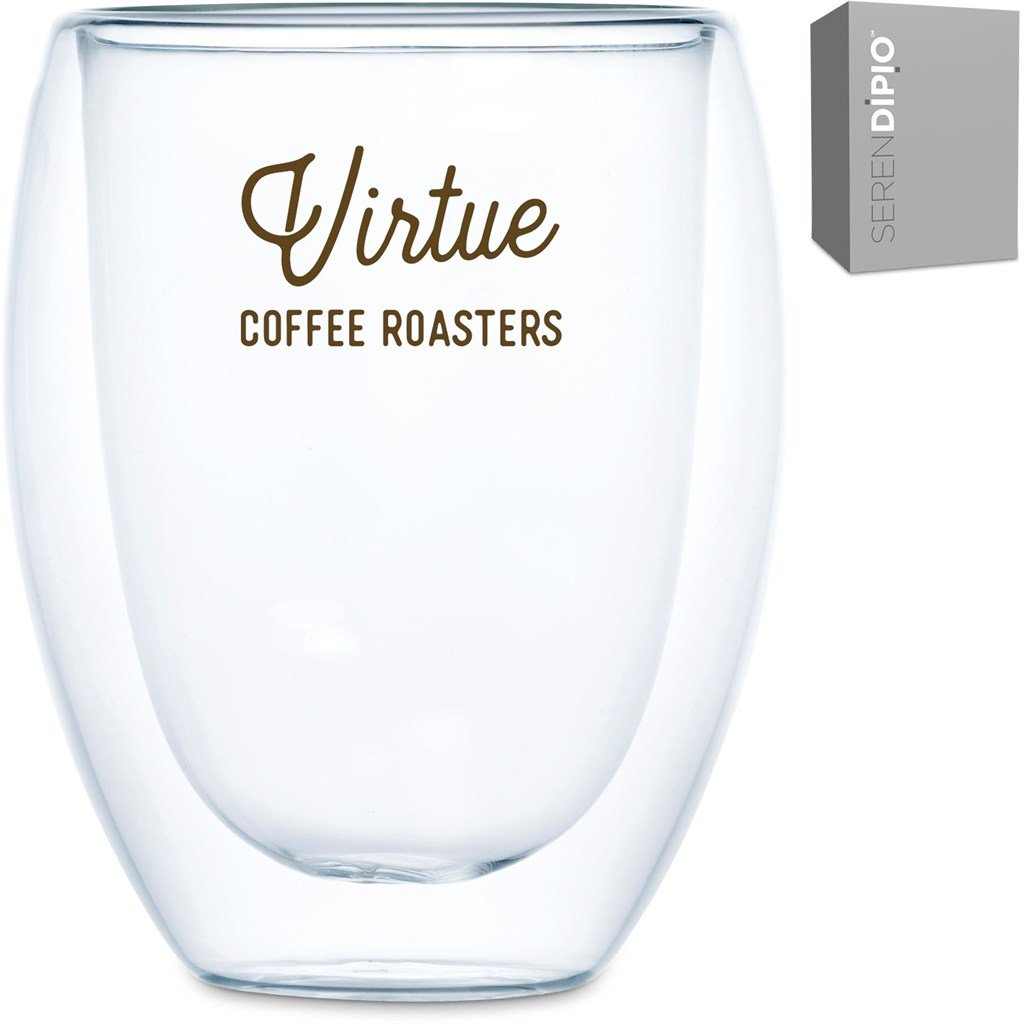 Serendipio Lorenzo Glass Double-Wall Cup - 350ml Transparent/Frosted White / T