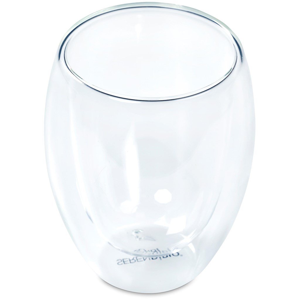 Serendipio Lorenzo Glass Double-Wall Cup - 350ml Transparent/Frosted White / T