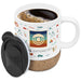 Serendipio Sienna Cork & Ceramic Sublimation Coffee Mug - 340ml Solid White / SW