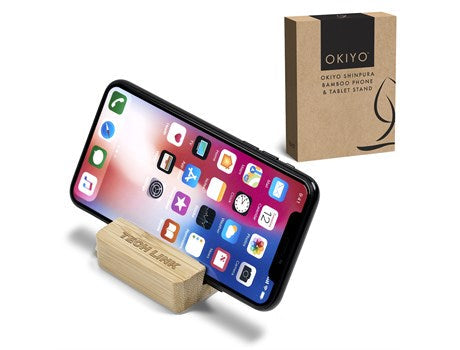 Okiyo Shinpura Bamboo Phone & Tablet Stand-Natural-NT