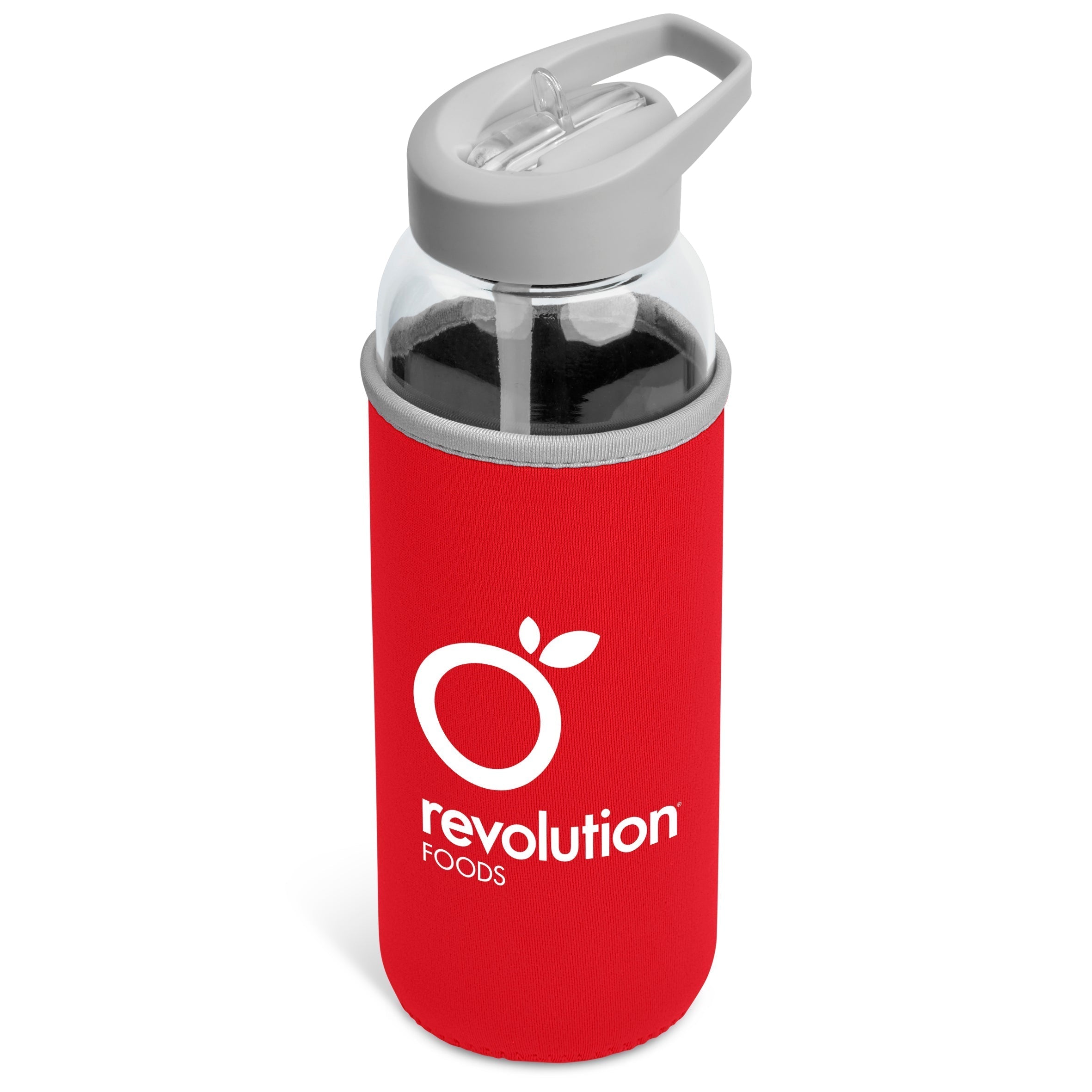 Sipper Neo Glass Water Bottle – 850ml Red / R