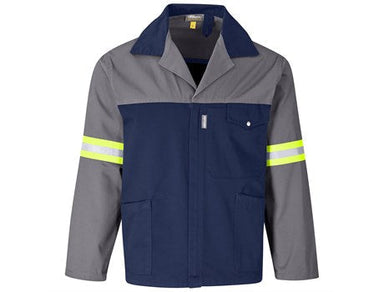 Site Premium Two-Tone Polycotton Jacket - Reflective Arms & Back - Yellow Tape-