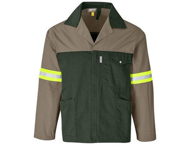 Site Premium Two-Tone Polycotton Jacket - Reflective Arms - Yellow Tape-