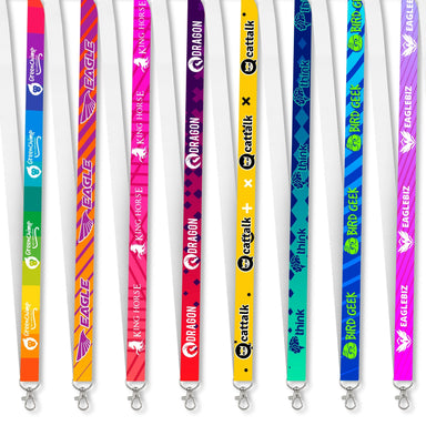 Kaleidoscope Petersham Lanyard With Snap Hook Clip (Single-sided) - Lanyards