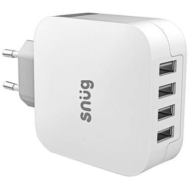 Snug 4 Port USB Home Charger White / STD / Last Buy - Technology