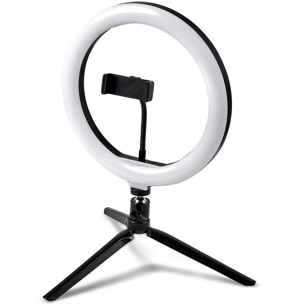 A ring light shown slightly slanted for another angle.