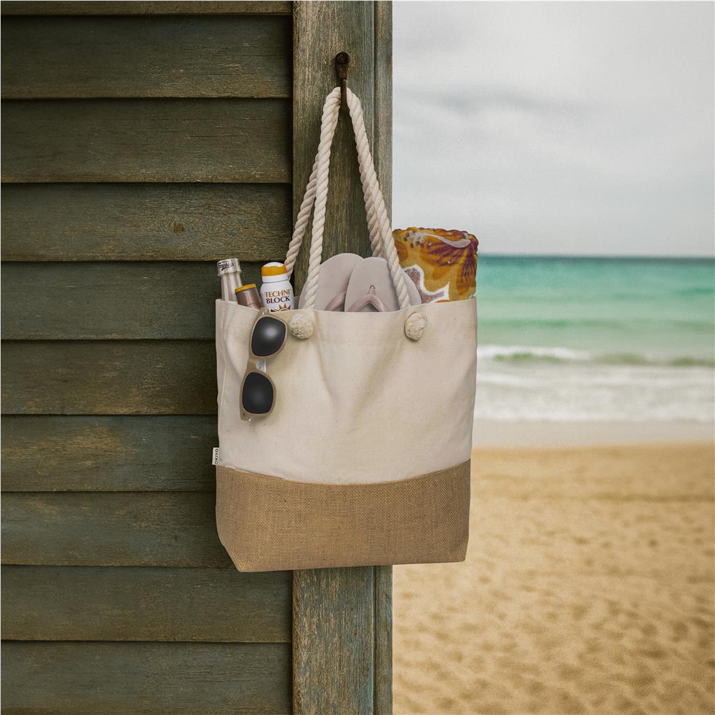 Suna Jute & Cotton Beach Bag Natural / NT - Shopping Totes