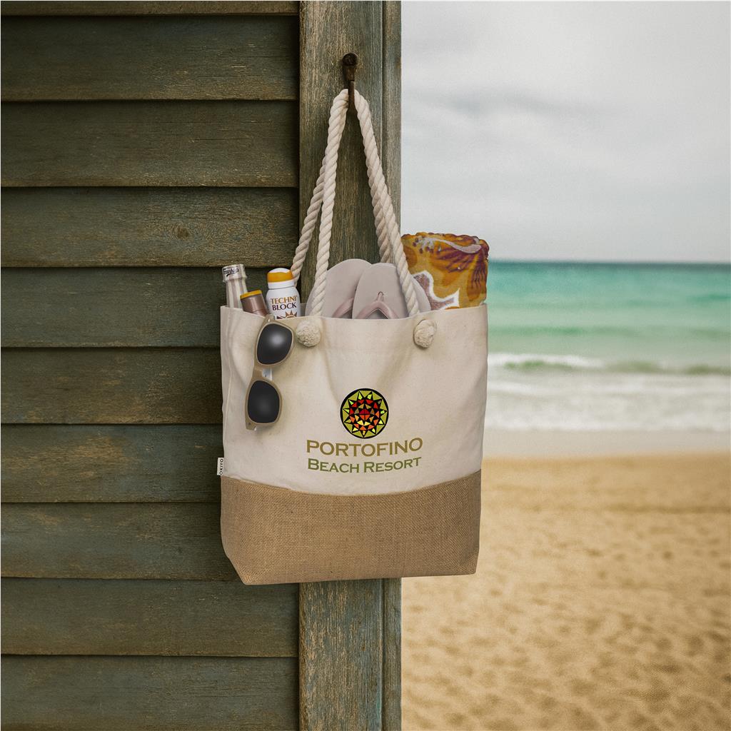 Suna Jute & Cotton Beach Bag Natural / NT - Shopping Totes