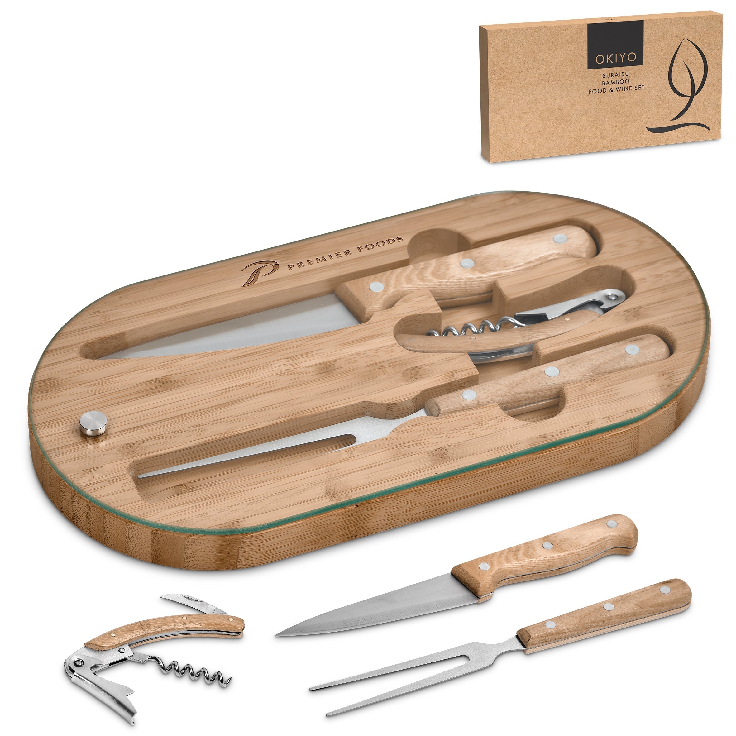 Suraisu Bamboo Food and Wine Set Natural / NT