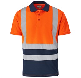 Surveyor Two-Tone Hi-Viz Reflective Golf Shirt-Shirts & Tops