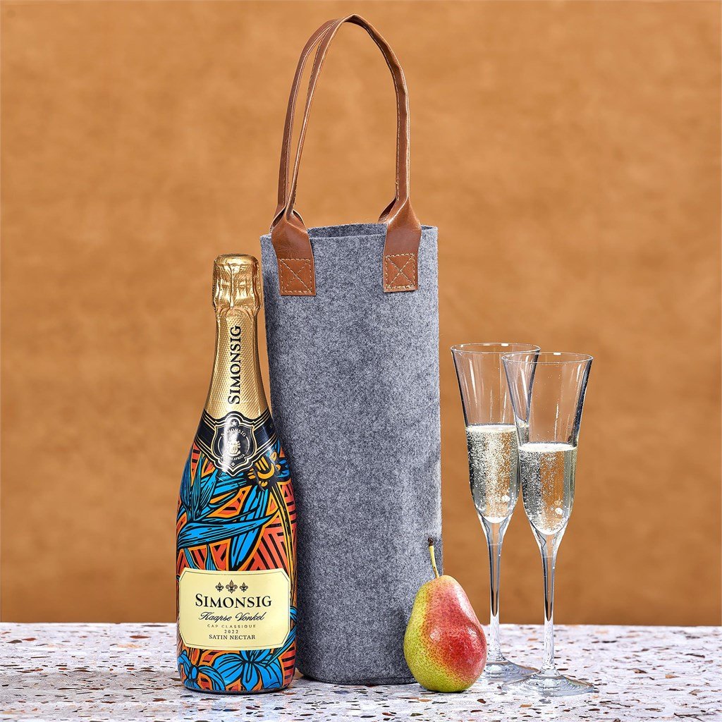 Tahada RPET Felt Wine Tote GREY - and Glassware,Recycled PET Products,Home Living,Recycled Home Living