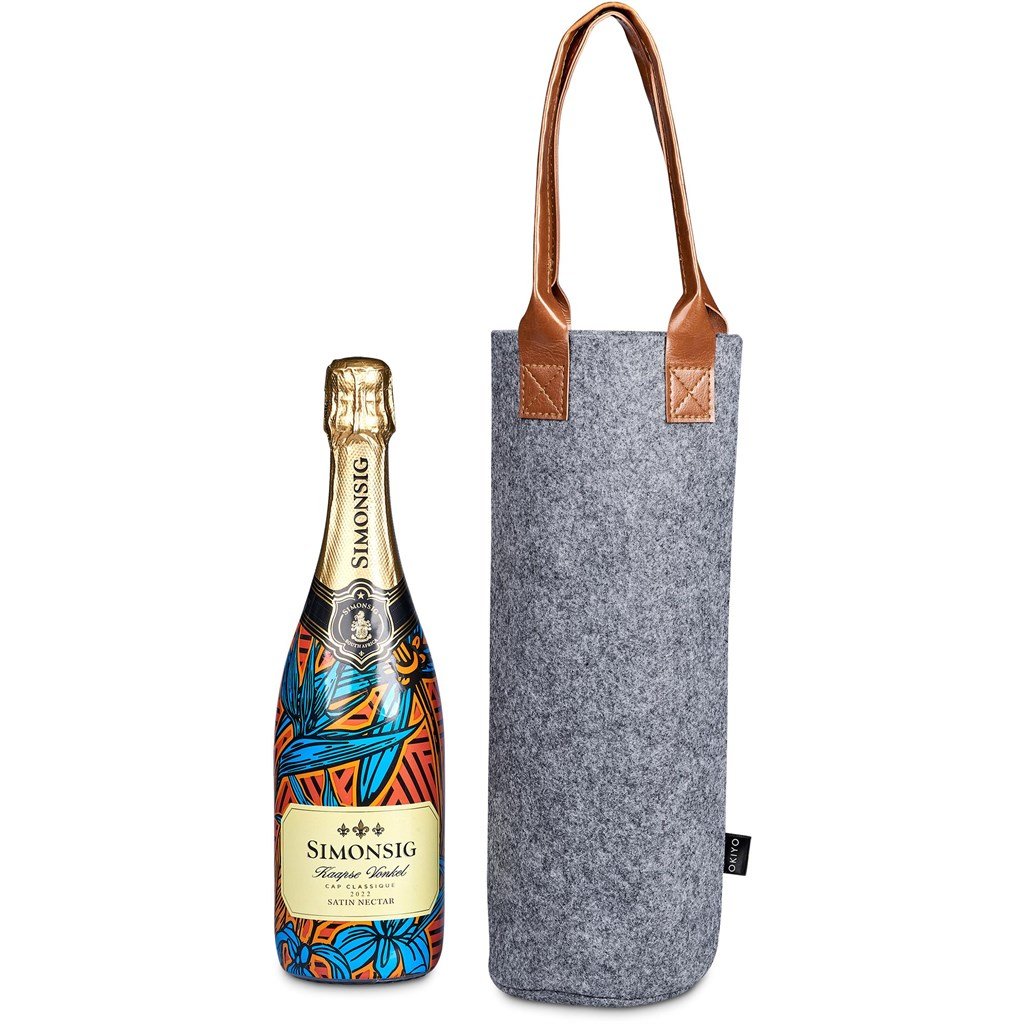 Tahada RPET Felt Wine Tote GREY - and Glassware,Recycled PET Products,Home Living,Recycled Home Living
