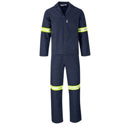 Technician 100% Cotton Conti Suit - Reflective Arms & Legs - Yellow Tape-
