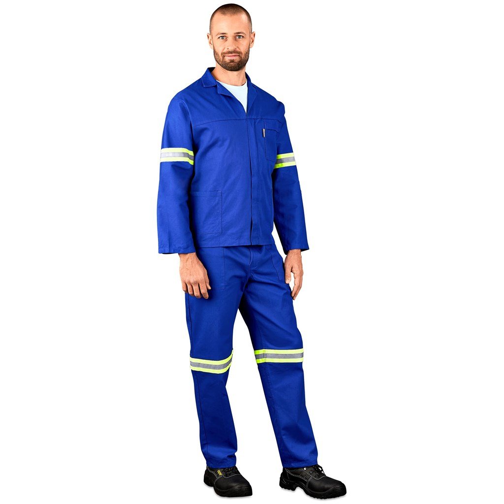 Technician 100% Cotton Conti Suit - Reflective Arms Legs & Back - Yellow Tape