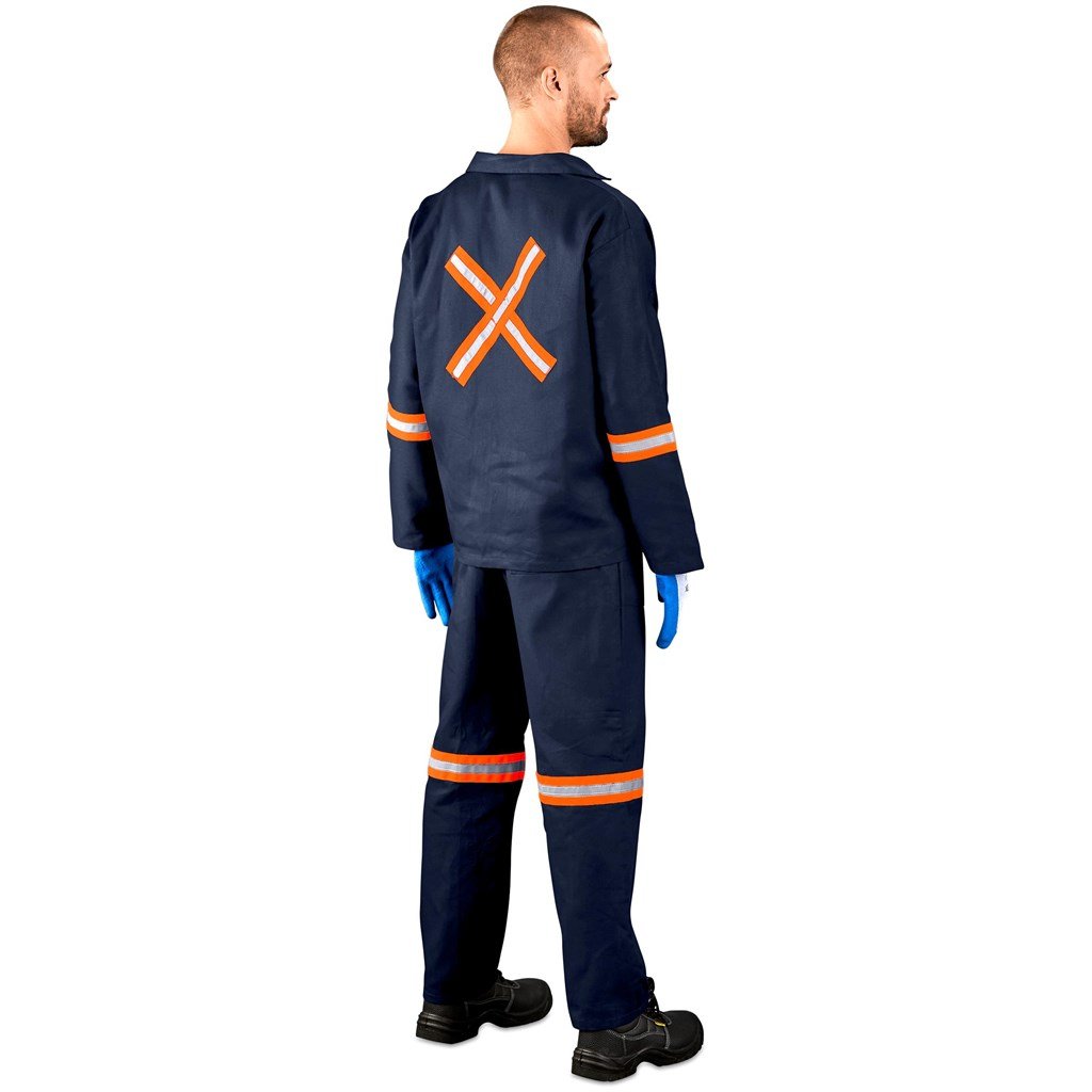 Technician 100% Cotton Conti Suit - Reflective Arms Legs & Back - Orange Tape